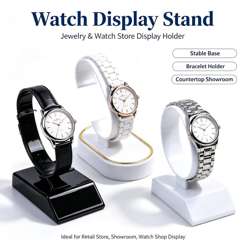 Jewelry And Watches Inc - C-Ring Uhrenständer 2/4 Stück Schwarz Weiß